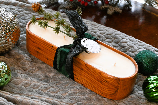 Frasier Fir Wood Candle Boat