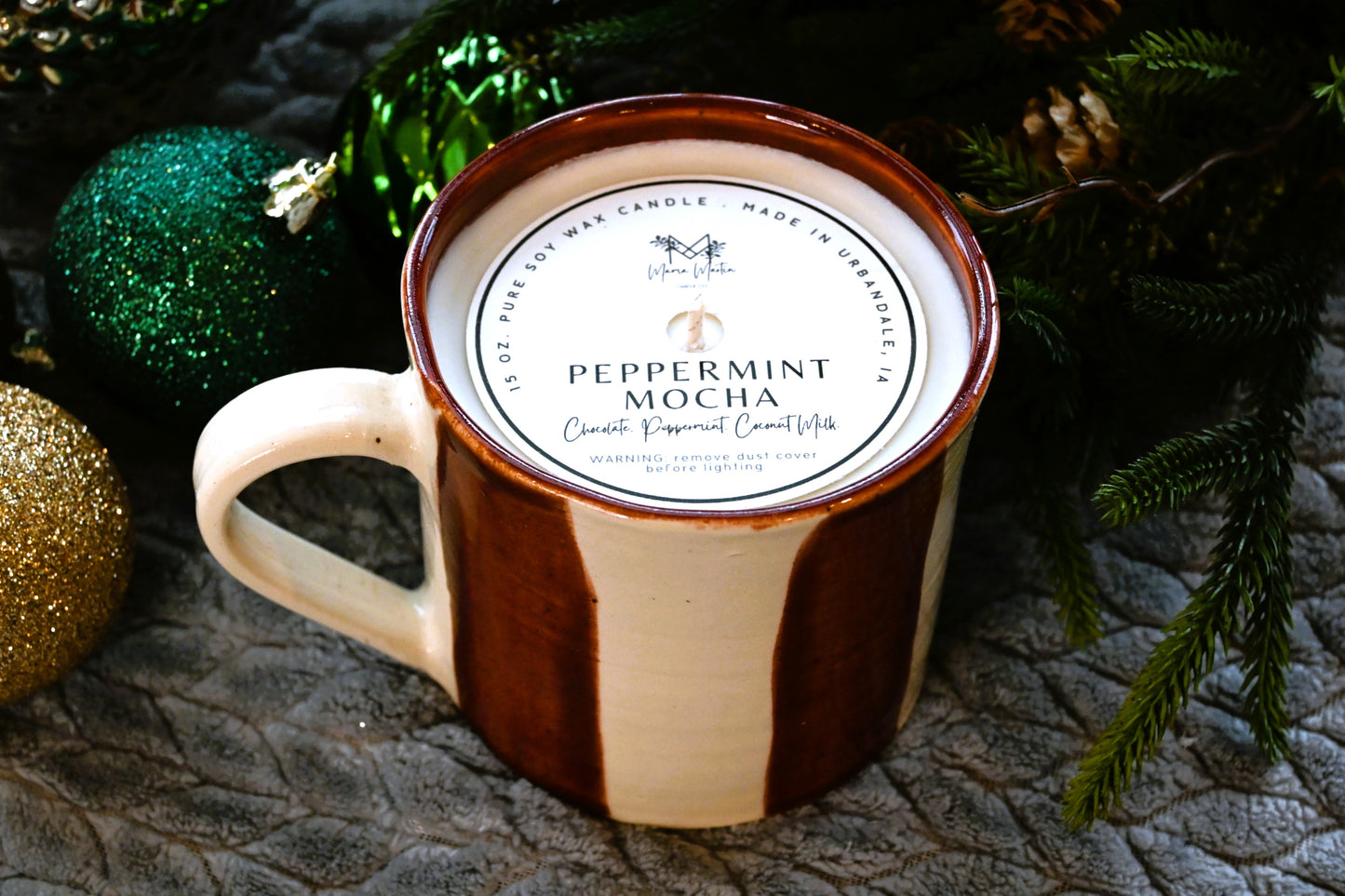 Peppermint Mocha Ceramic Candle Mug