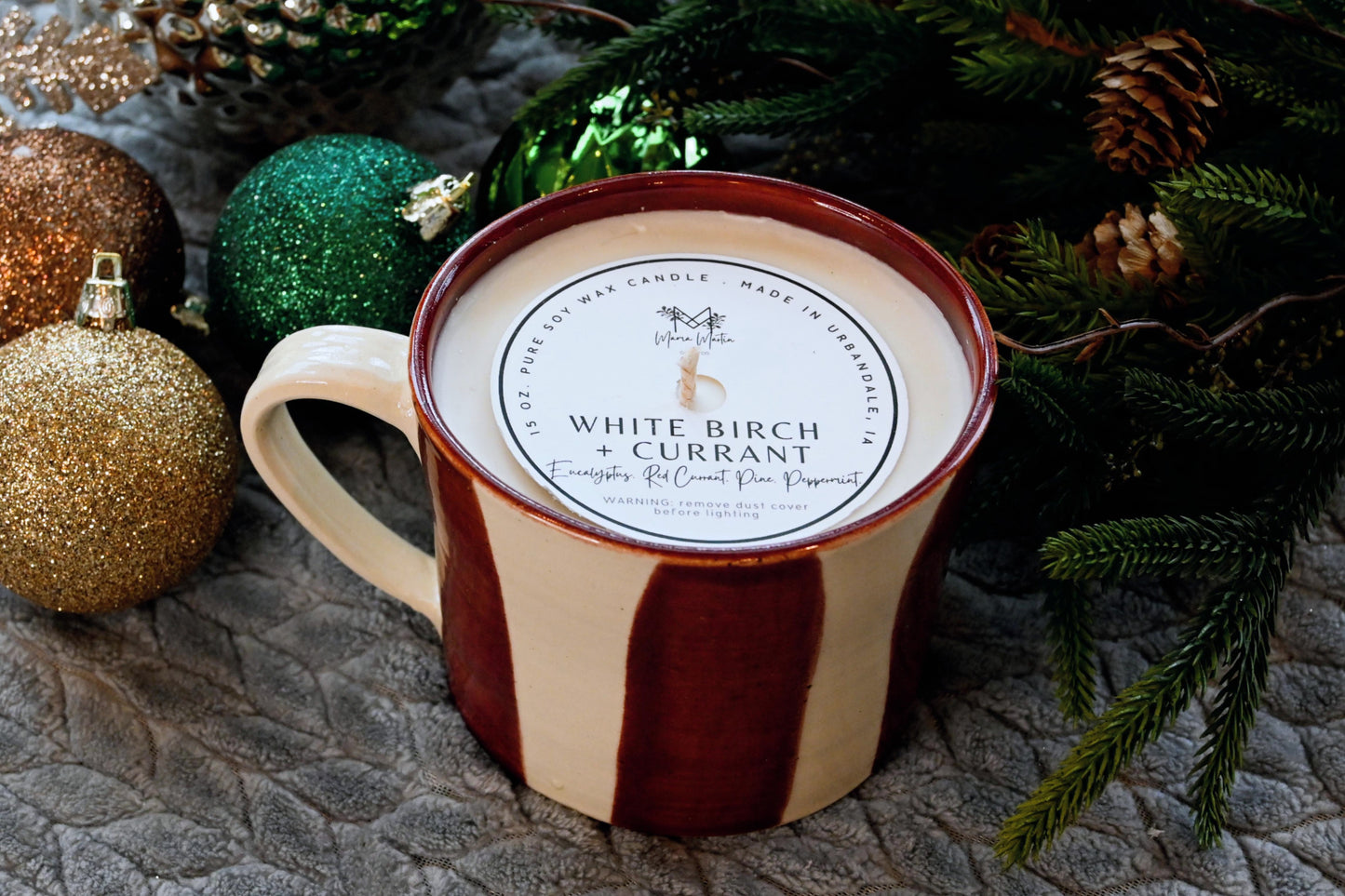 White Birch + Currant Ceramic Candle Mug