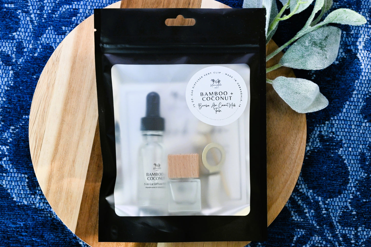 Bamboo + Coconut Car Diffuser Vent Clip