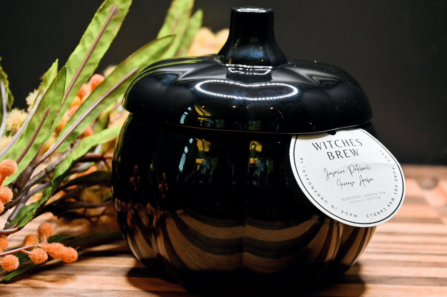 Black Magic Pumpkin Candle Jar