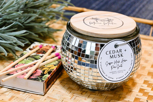 Cedar + Musk Disco Ball Candle
