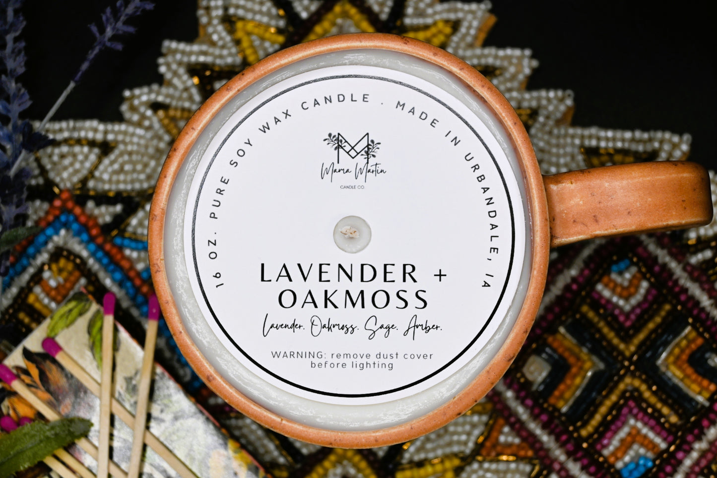 Lavender + Oakmoss Soy Ceramic Candle Mug