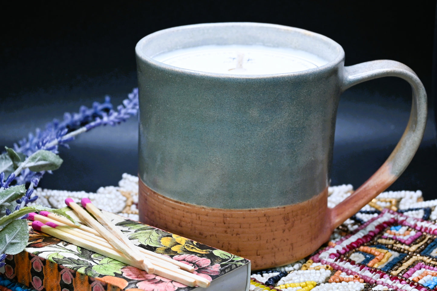 Lavender + Oakmoss Soy Ceramic Candle Mug