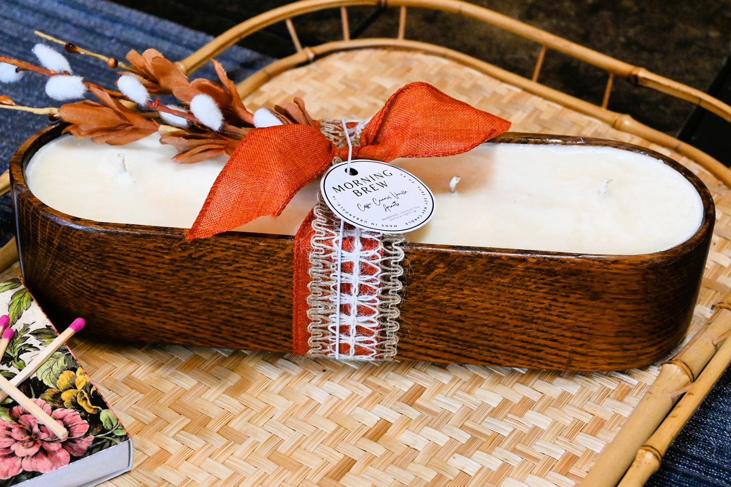 Morning Brew Wood Candle Boat
