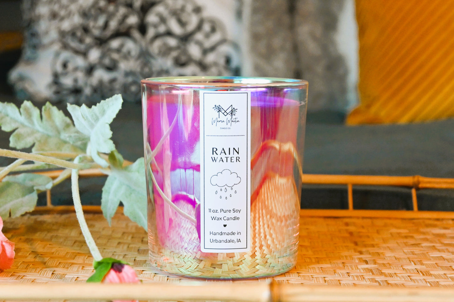 Rain Water Iridescent Spring Candle