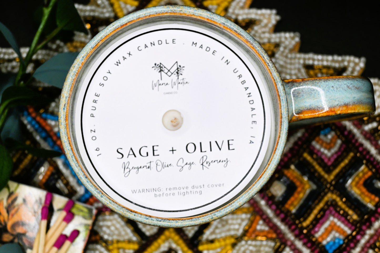 Sage + Olive Soy Ceramic Candle Mug