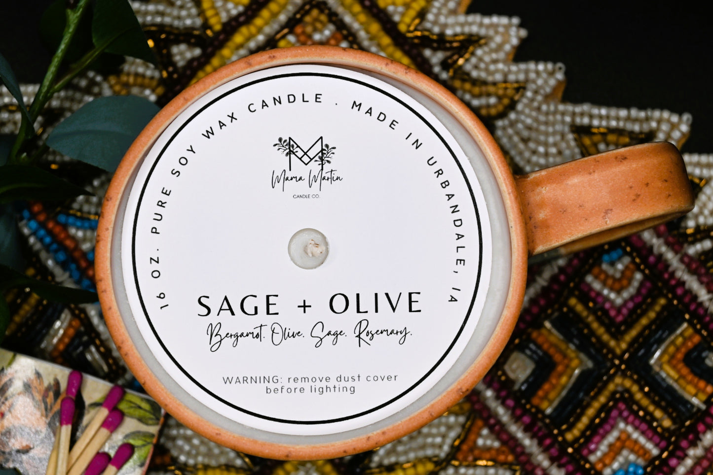 Sage + Olive Soy Ceramic Candle Mug