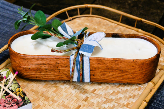 Sage + Olive Wood Candle Boat