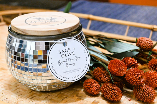 Sage + Olive Disco Ball Candle