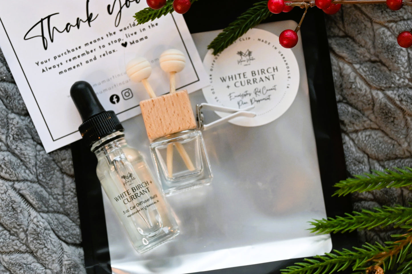 White Birch + Currant Car Diffuser Vent Clip