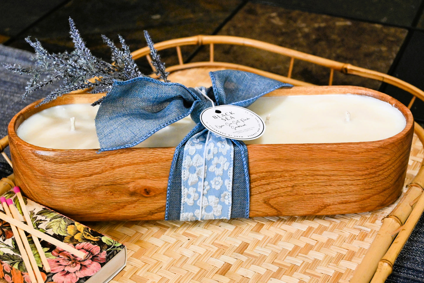 Black Sea Wood Candle Boat