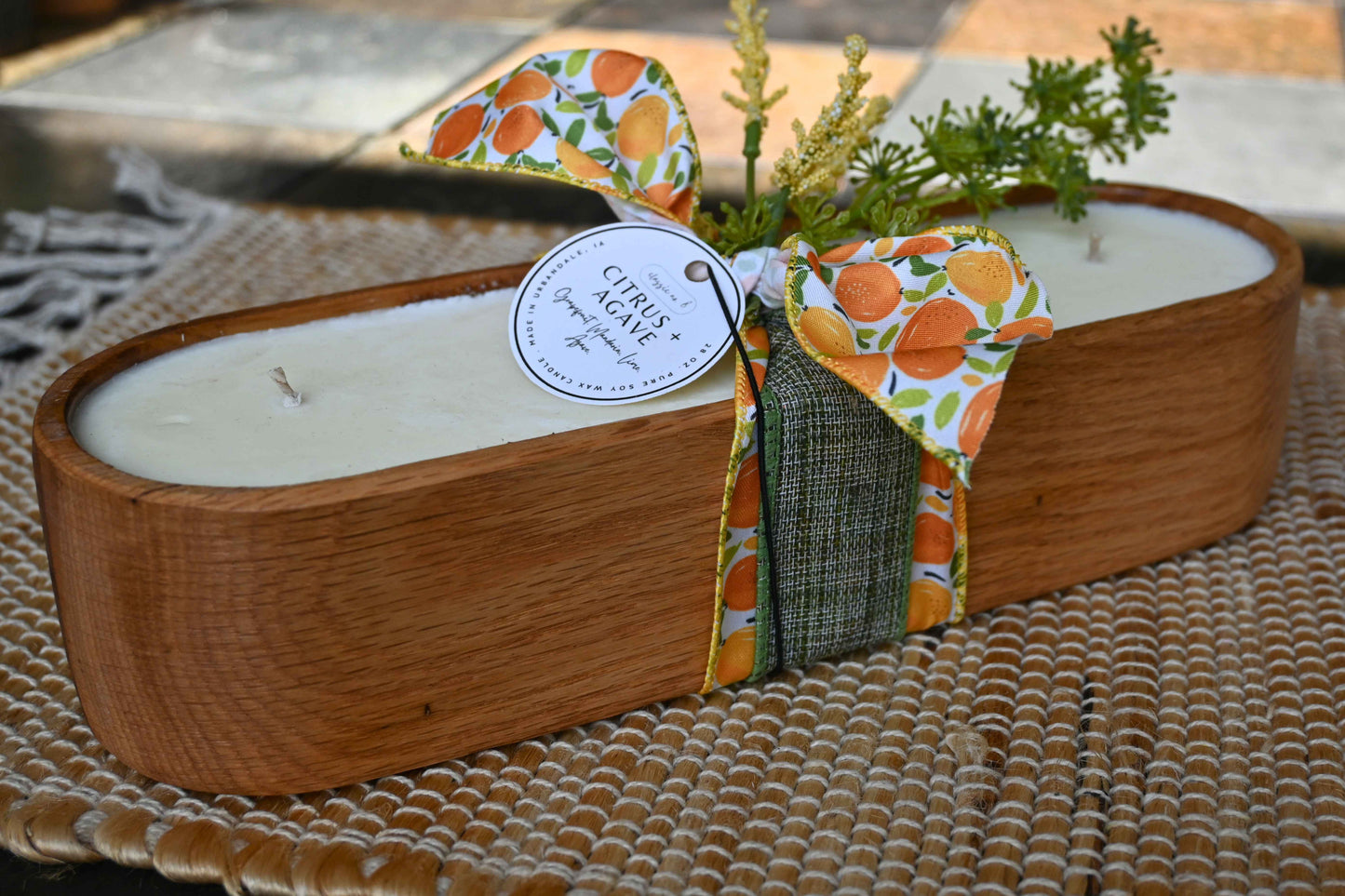 Citrus + Agave Wood Candle Boat