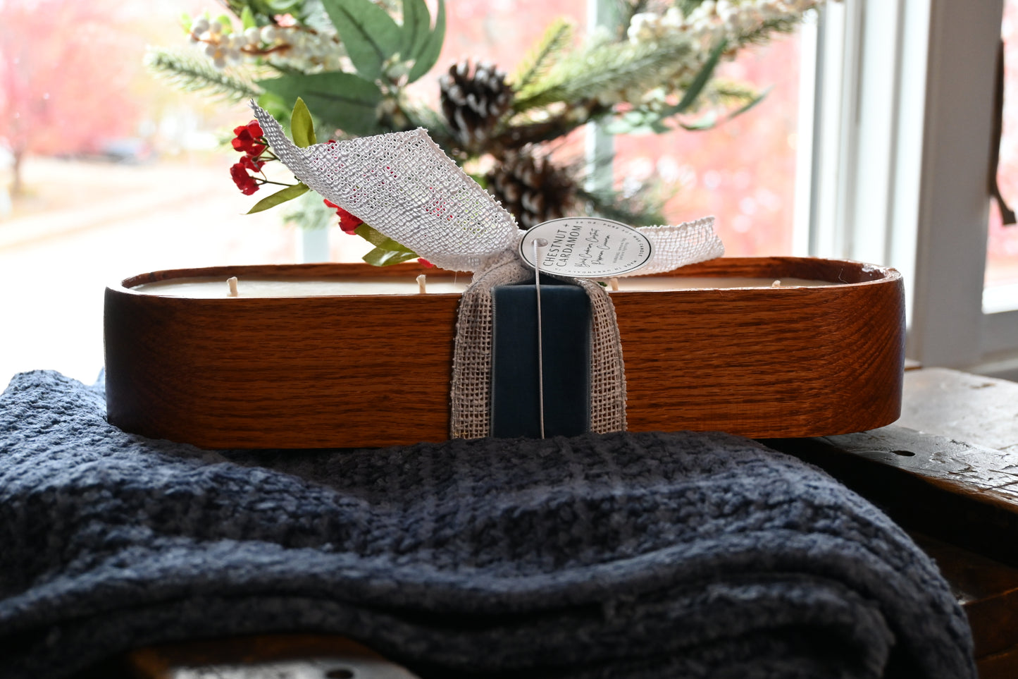 Chestnut + Cardamom Wood Candle Boat