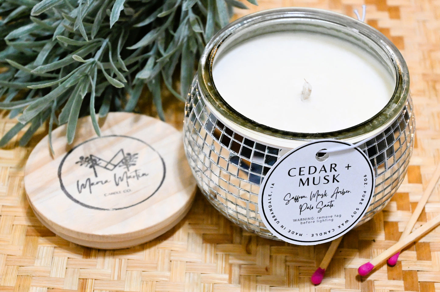 Cedar + Musk Disco Ball Candle