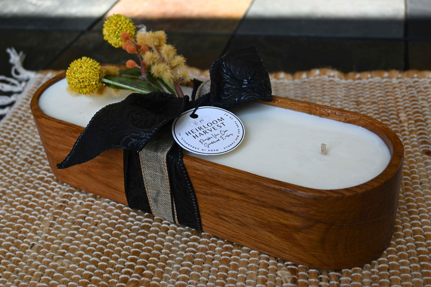 Heirloom Harvest Wood Candle Boat
