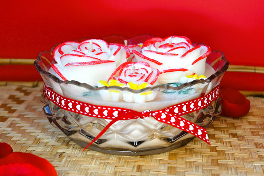 Fresh Flowers Crystal Dish Candle