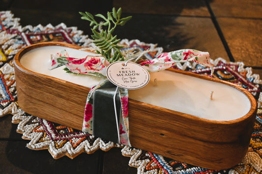 Fresh Meadow Wood Candle Boat