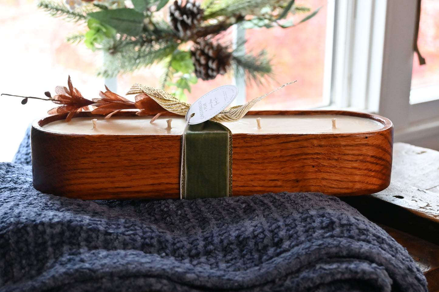 Gingerbread + Pear Wood Candle Boat