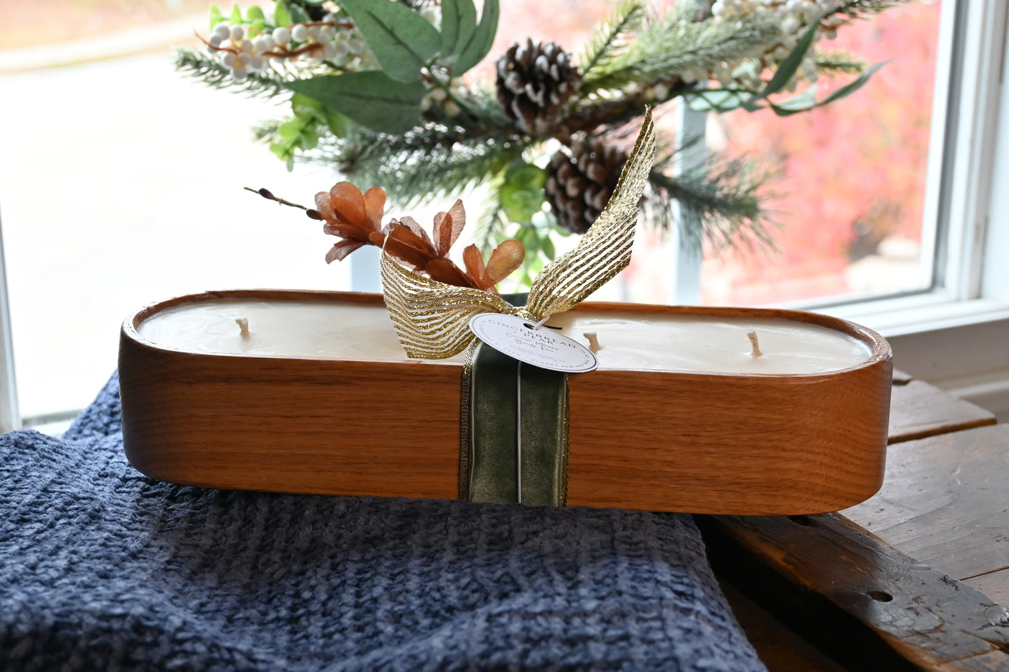 Gingerbread + Pear Wood Candle Boat