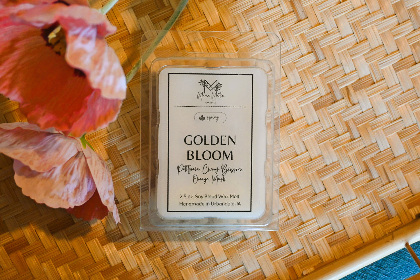 Golden bloom wax melt