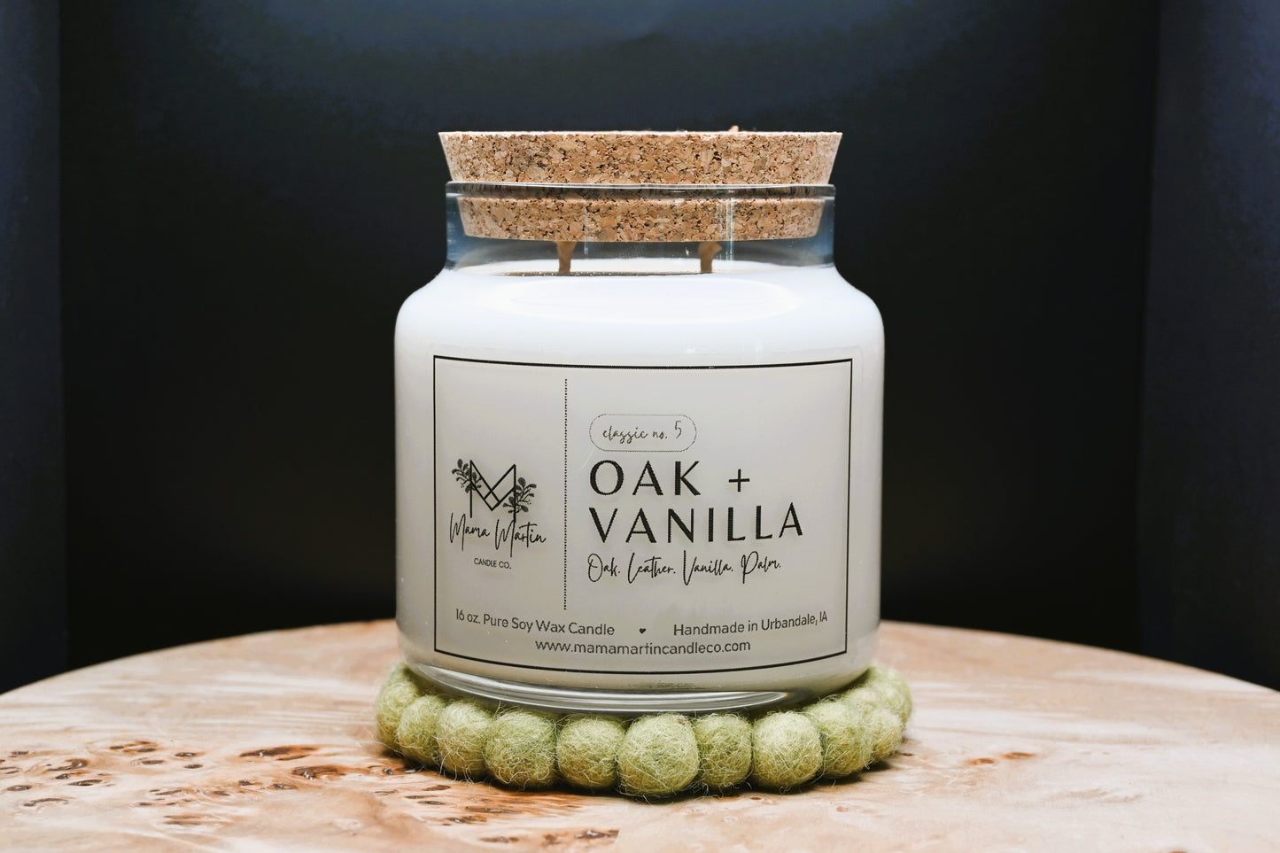 Oak + Vanilla Soy Candle
