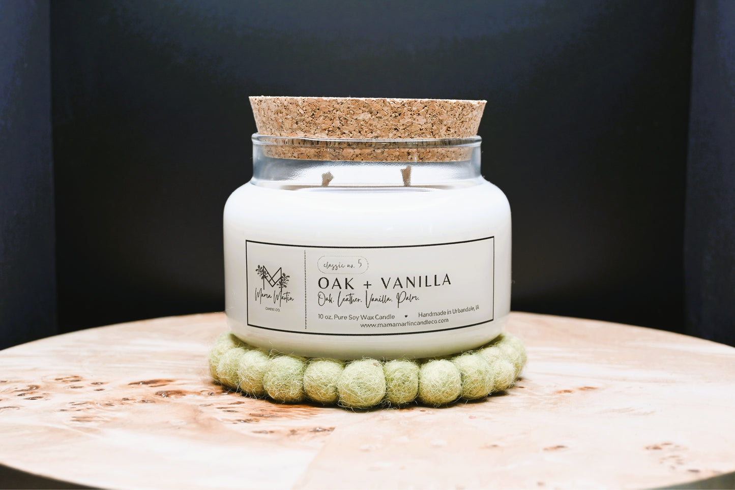 Oak + Vanilla Soy Candle