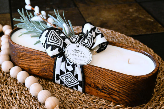 Oak + Vanilla Wood Candle Boat