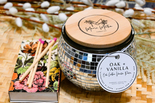 Oak + Vanilla Disco Ball Candle