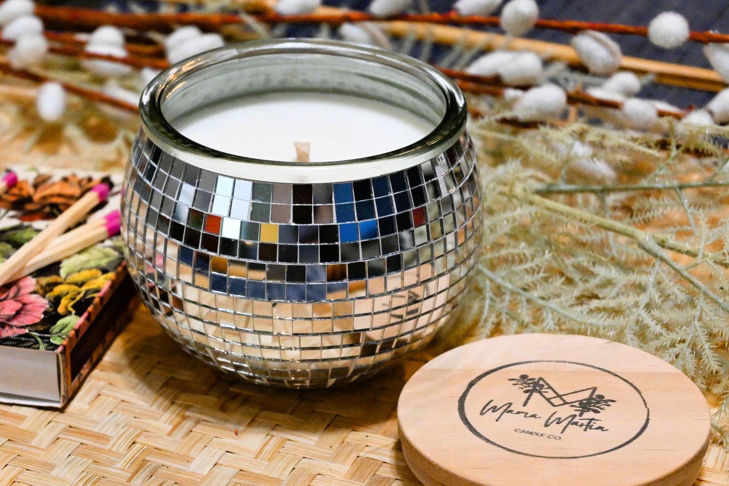 Oak + Vanilla Disco Ball Candle