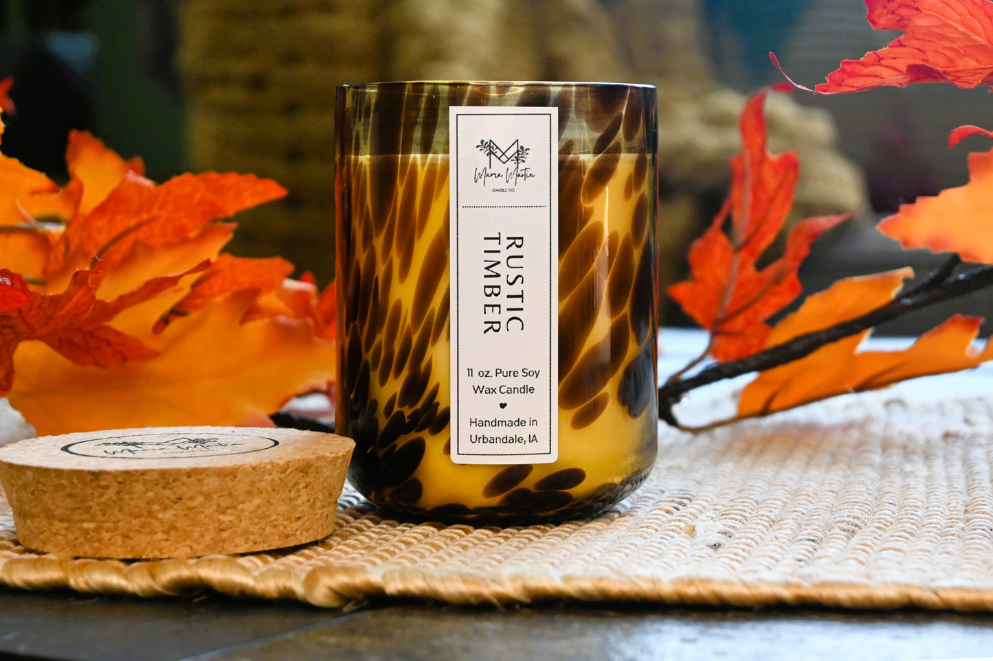 Rustic Timber Tortoise Candle Jar