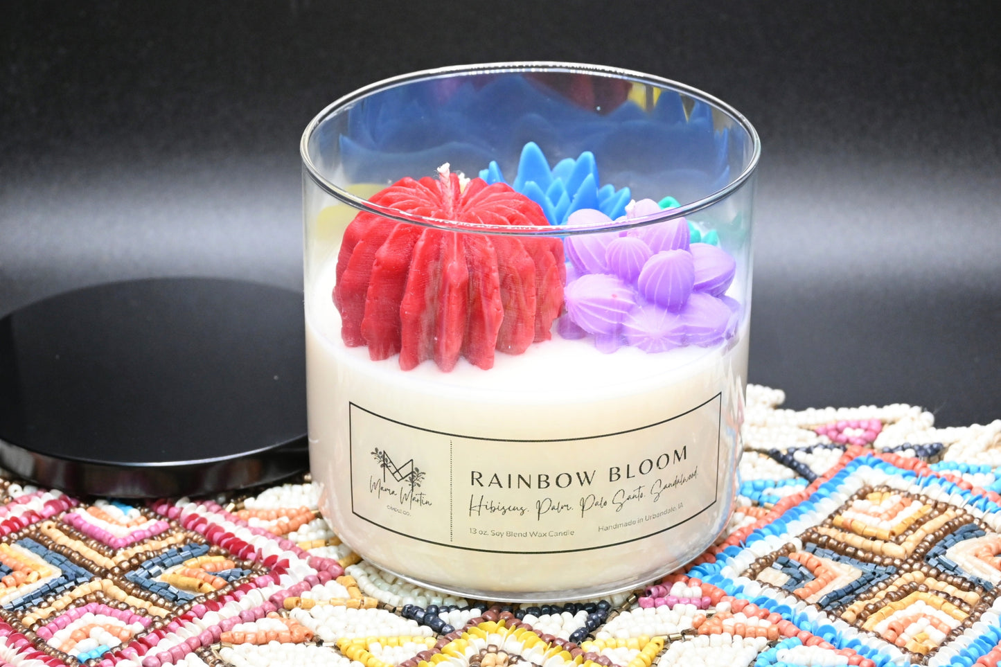Rainbow Bloom Candle Jar
