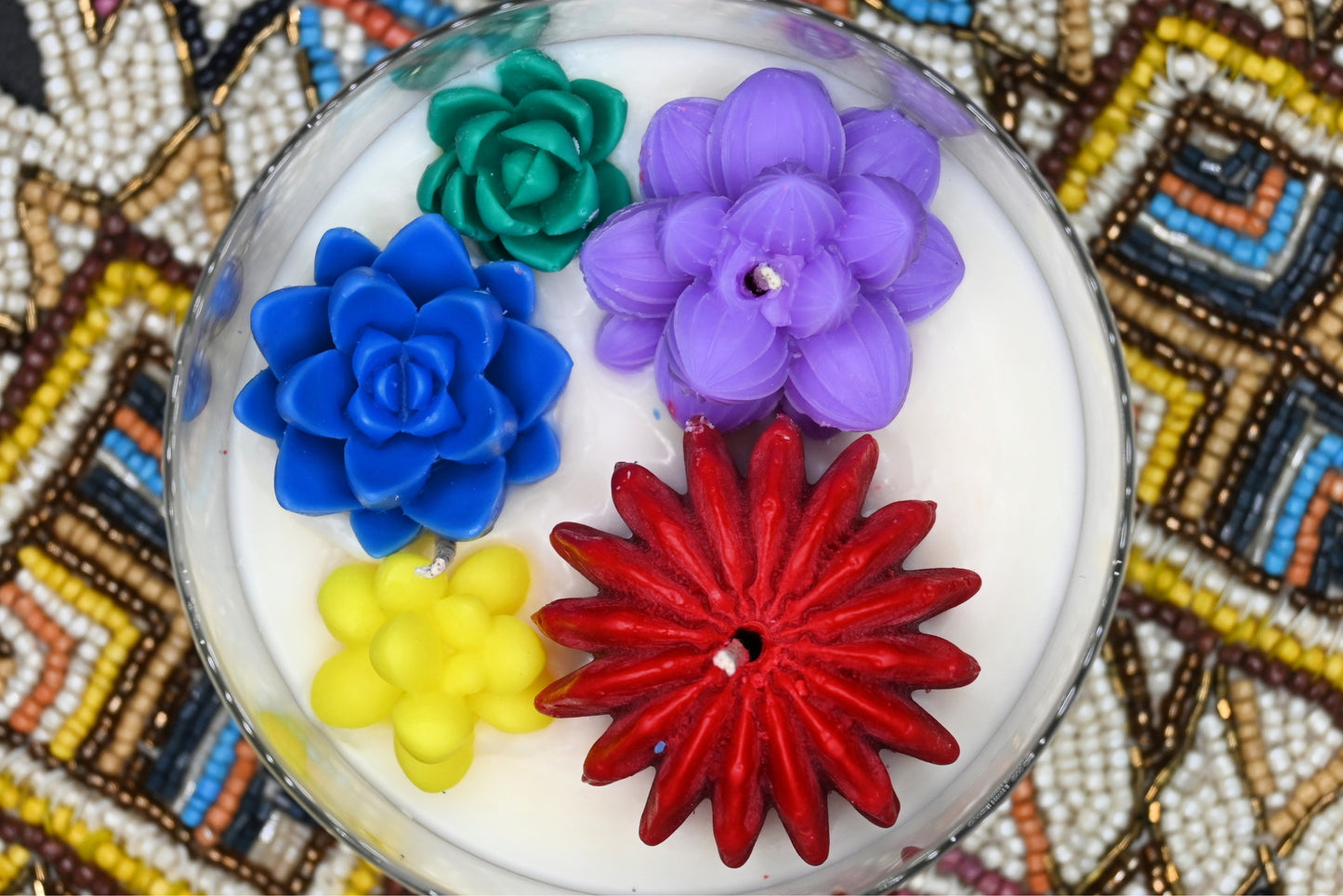 Rainbow Bloom Candle Jar