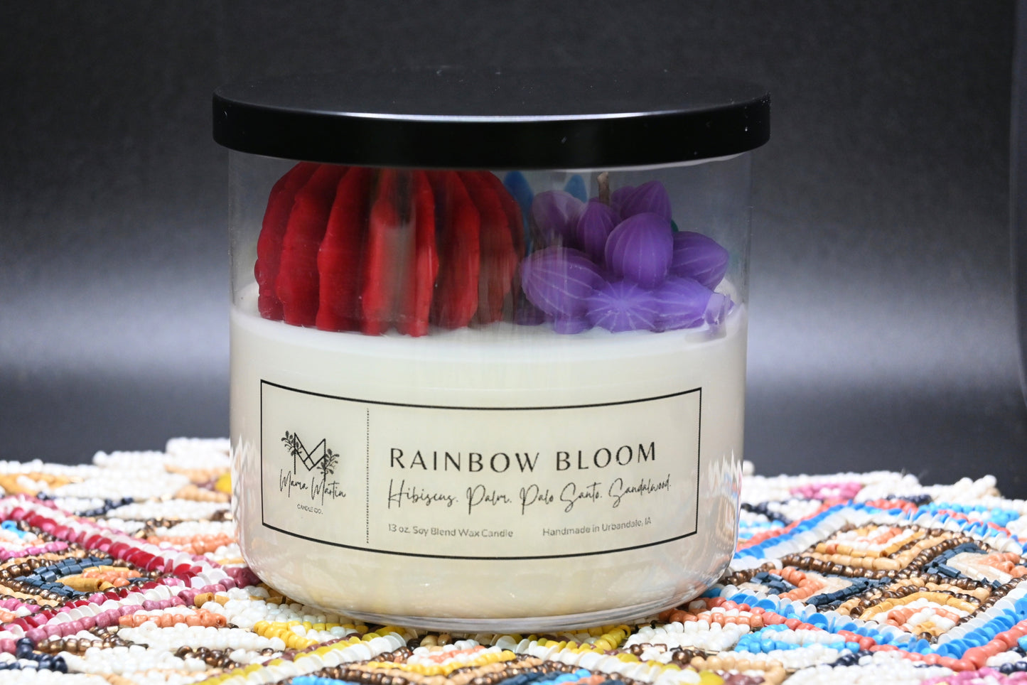 Rainbow Bloom Candle Jar