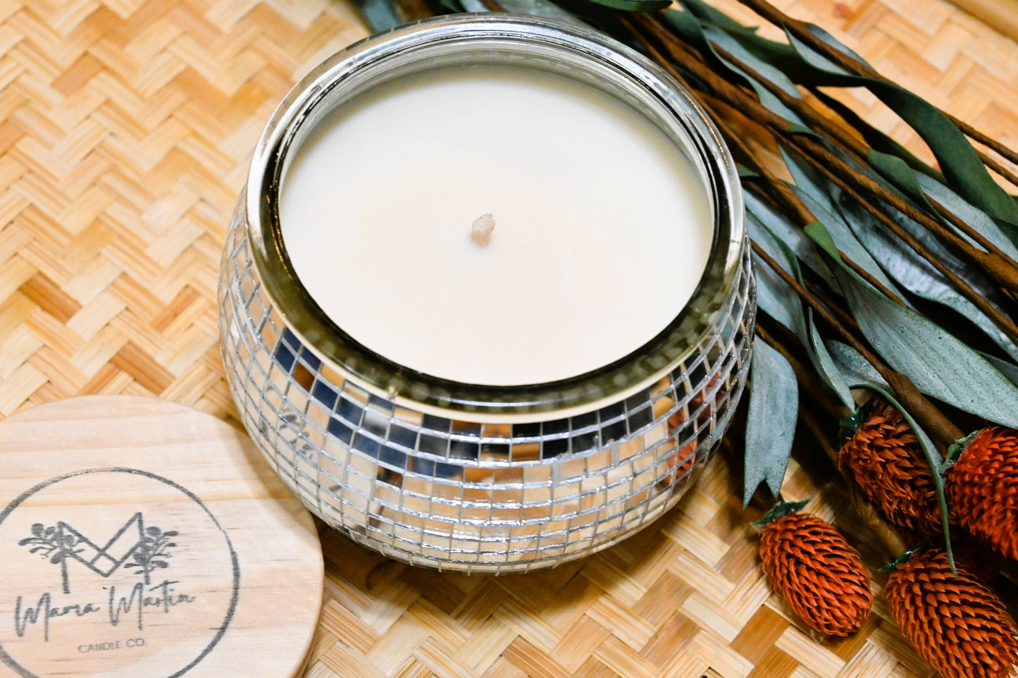 Sage + Olive Disco Ball Candle