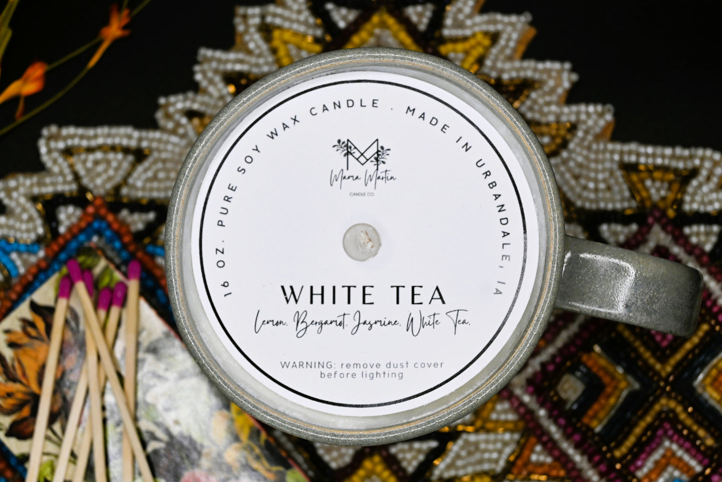 White Tea Soy Ceramic Candle Mug