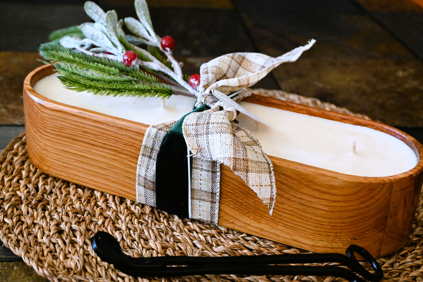 White Birch + Currant  Wood Candle Boat