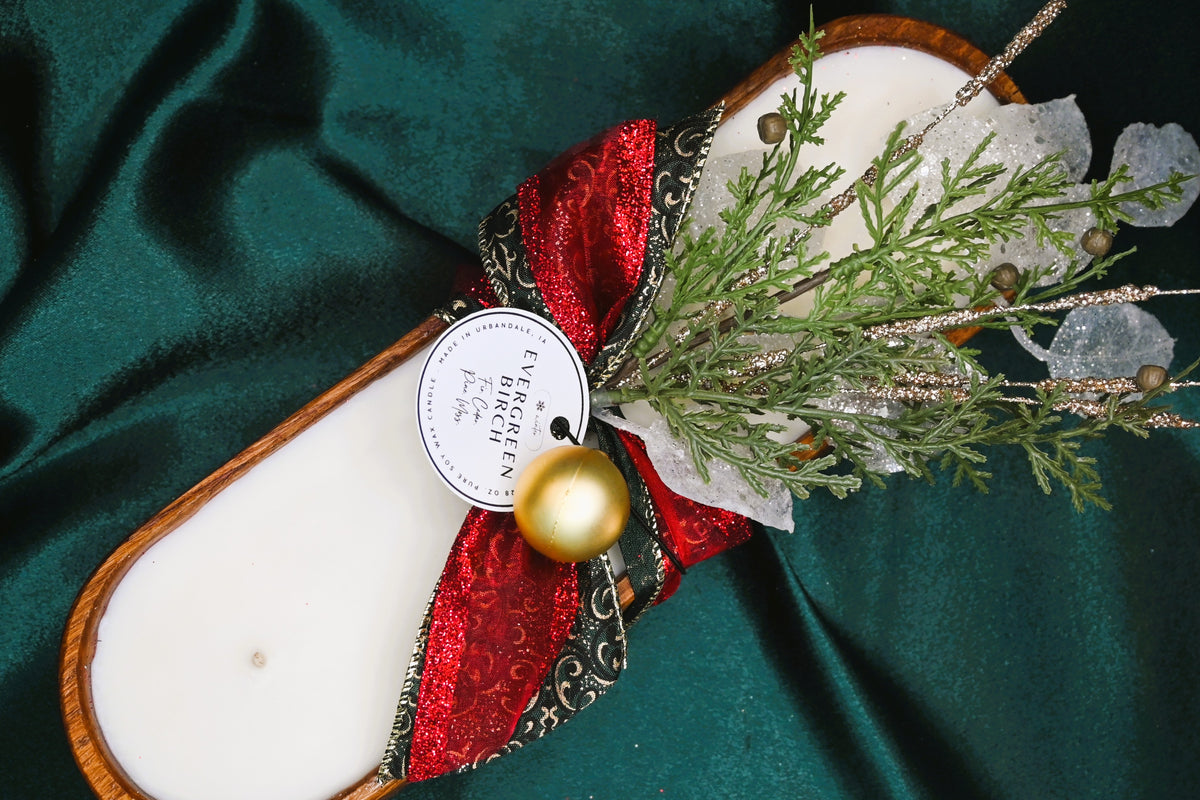 Evergreen Birch Wood Candle Boat