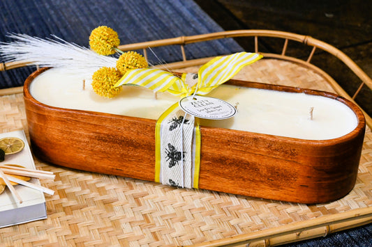 Zesty Clean Wood Candle Boat